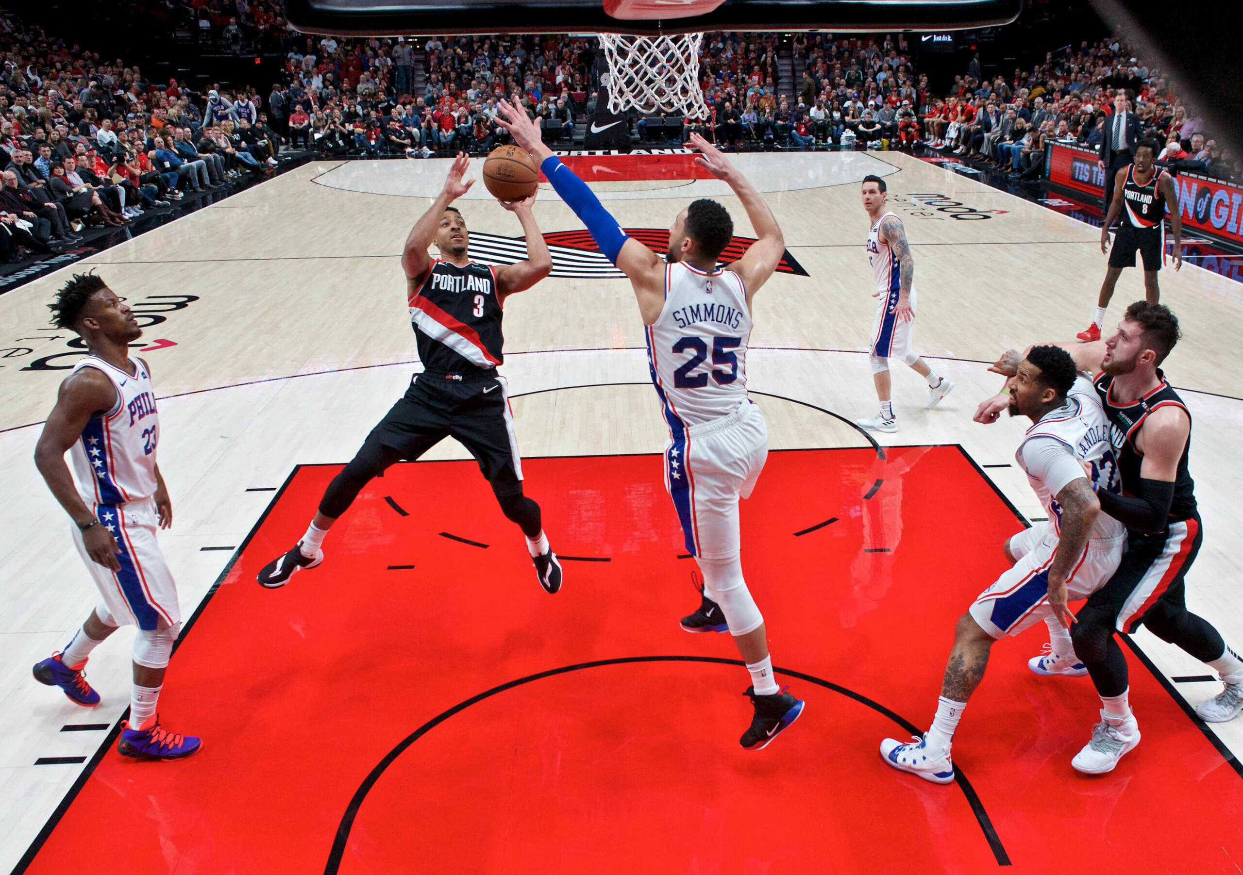 c.j. mccollum trade to the philadelphia 76ers for ben simmons