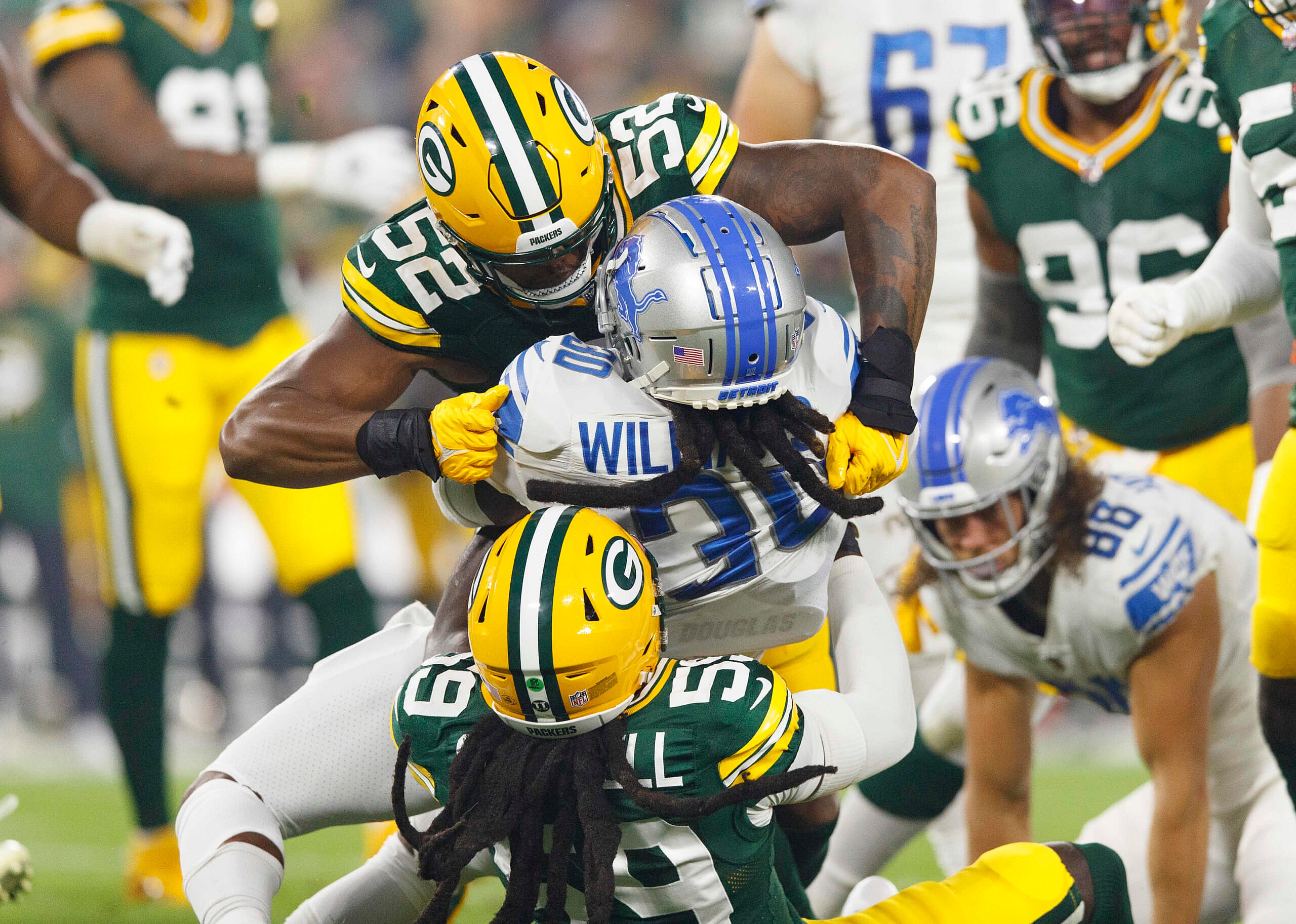 rashan gary green bay packers against detroit lions