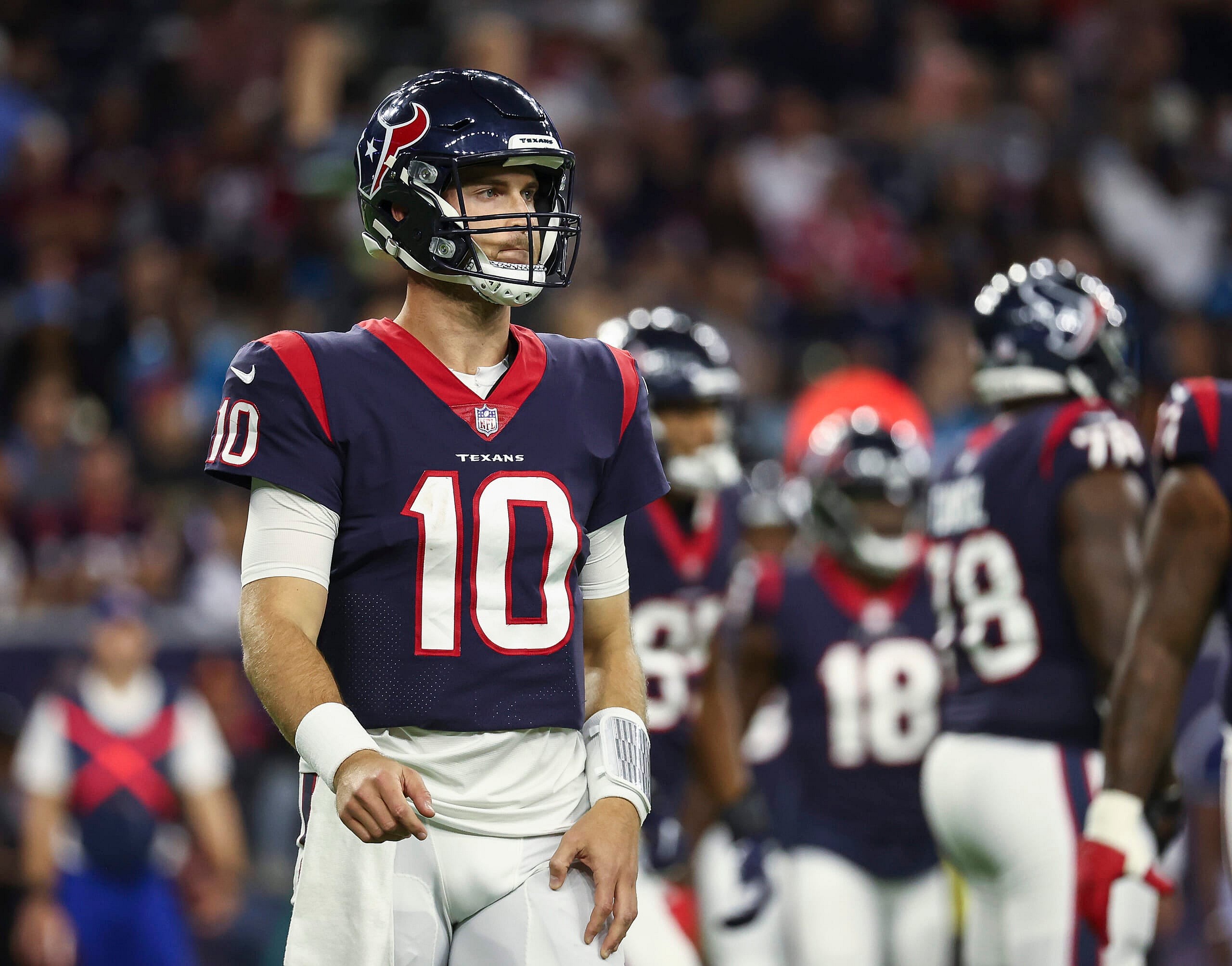 houston texans quarterback davis mills, vs carolina panthers