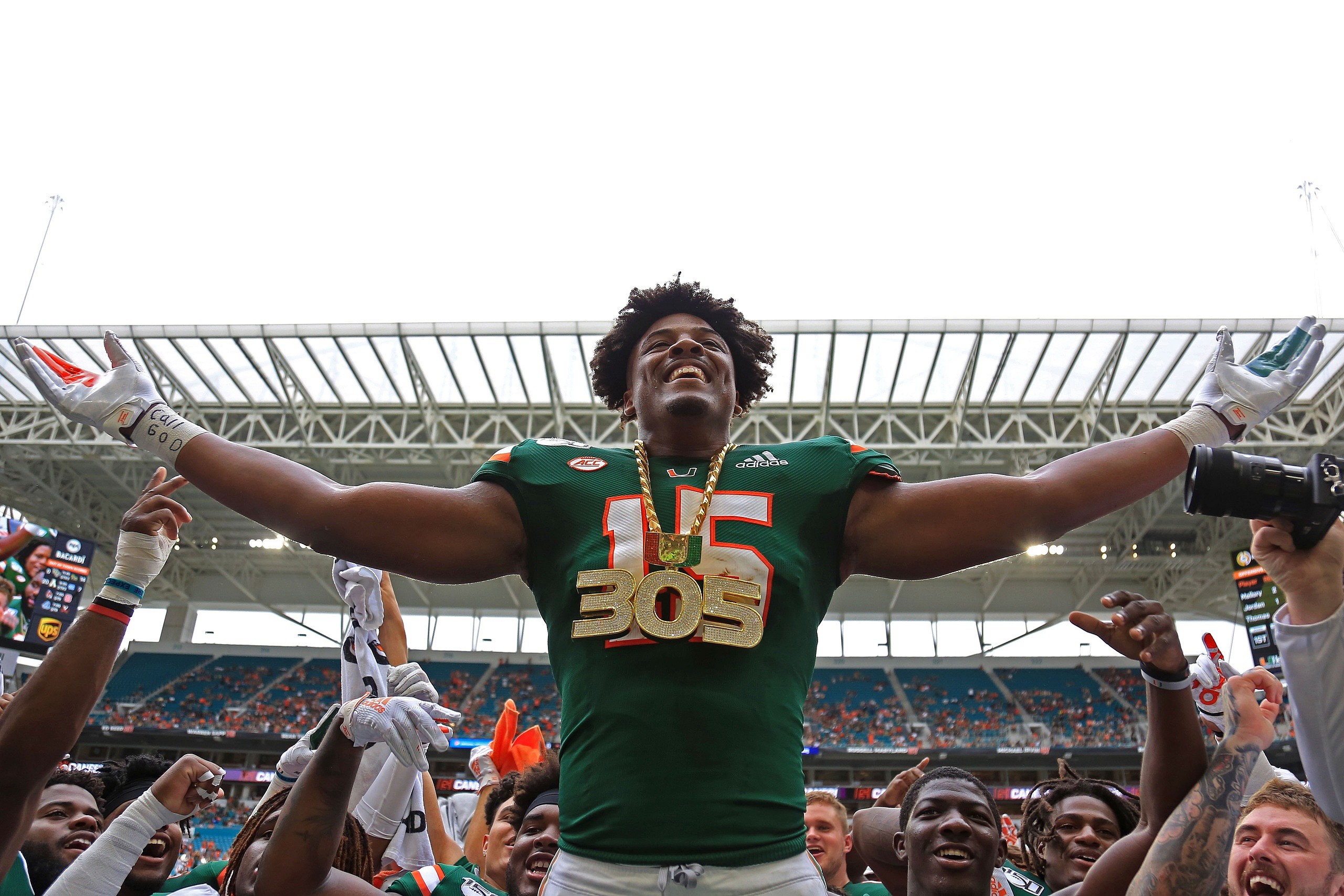 Hurricanes star Gregory Rousseau could remain at home with the Miami Dolphins in the 2021 NFL Draft