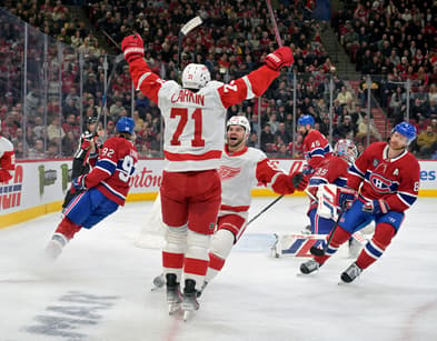 NHL: Detroit Red Wings at Montreal Canadiens, dylan larkin