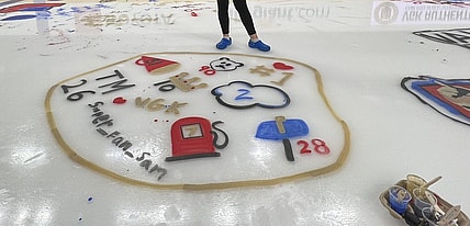 Vegas Golden Knights emoji artwork at T-Mobile Arena (Photo- Vegas Golden Knights via Twitter) Artwork done by super_fan_sam