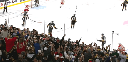 Vegas Golden Knights fan catches puck