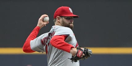 Apr 8, 2023; Milwaukee, Wisconsin, USA; St. Louis Cardinals starting pitcher Jordan Montgomery (47) delivers a pitch against the Milwaukee Brewers in the first inning at American Family Field. Mandatory Credit: Michael McLoone-USA TODAY Sports