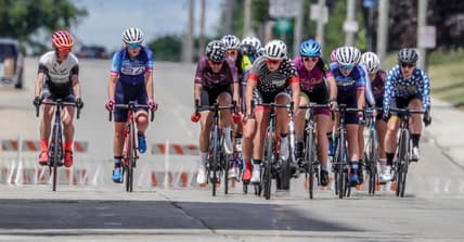 Racers from the Category 2/3 race ride in a pack during the Tour of America's Dairyland, Monday, June 21, 2021, in Manitowoc, Wis.

Man 062121 Tour Of Americas Dairyland Gck 006