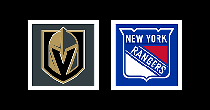 Vegas Golden Knights - New York Rangers Away Game Graphic