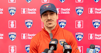 Florida Panthers winger Brad Marchand meets with the Media Florida Panthers winger Brad Marchand meets with the Media (Photo/Screenshot-Florida Panthers via Twitter)