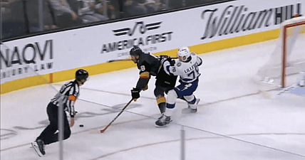 Emil Lilleberg Hit on Tomáš Hertl (Photo/Screenshot- SinBin.vegas via Twitter)