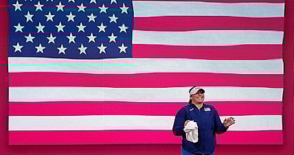 Aug 3, 2021; Tokyo, Japan; Deanna Price (USA) women's hammer throw final during the Tokyo 2020 Olympic Summer Games at Olympic Stadium. Mandatory Credit: Kirby Lee-USA TODAY Sports