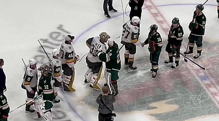 Marc-André Fleury goes through the handshake line 5/1/2025 (Photo/Screenshot- Vince Sapienza via Twitter)