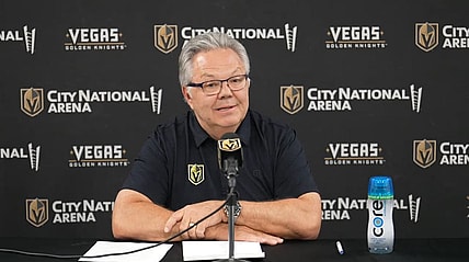 Vegas Golden Knights general manager Kelly McCrimmon meets with the media 7/1//2025 (Photo/Screenshot- Vegas Golden Knights via Twitter)