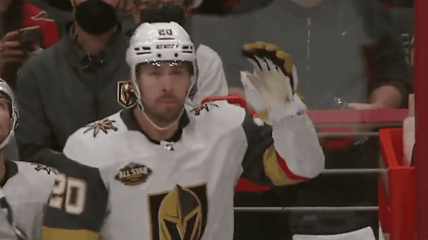 Chandler Stephenson waves to fans at Capital One Arena in Washington Capitals return (Photo/Screenshot- Washington Capitals via Twitter)