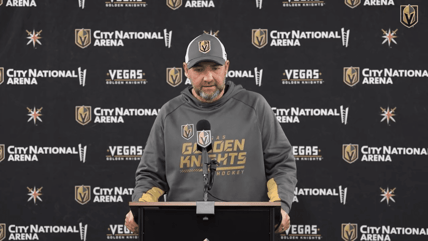 Vegas Golden Knights head coach Peter DeBoer addressing the media (Photo/Screenshot- Vegas Golden Knights via Twitter)