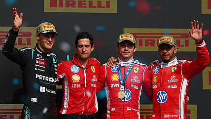 Charles Leclerc celebrates his Ferrari victory at the 2026 Formula 1 British Grand Prix at Silverstone