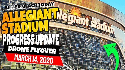 Allegiant Stadium progress las vegas raiders roof