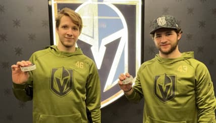 Paul Cotter and Jonas Rondbjerg first NHL Goals (Photo- Vegas Golden Knights)