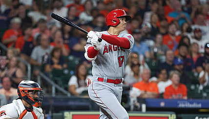 Shohei Ohtani of the LA Angels hits