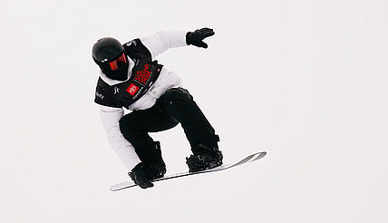 Dec 9, 2021; Copper Mountain, Colorado, USA; Shaun White of the United States takes a training run before snowboard qualifiers for the Toyota U.S. Grand Prix Snowboard / Freeski halfpipe event at Copper Mountain Main Vein Superpipe. Mandatory Credit: Michael Madrid-USA TODAY Sports