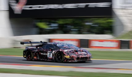 Bill Sweedler in his Lamborghini Huracan GT3 (10) exits turn six at Elkhart Lake's Road America, Saturday, August 28, 2021, near Plymouth, Wis.

She 082821 World Challenge At Road America Gck 006