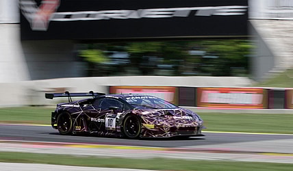 Bill Sweedler in his Lamborghini Huracan GT3 (10) exits turn six at Elkhart Lake's Road America, Saturday, August 28, 2021, near Plymouth, Wis.

She 082821 World Challenge At Road America Gck 006
