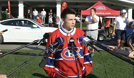 Former Vegas Golden Knight Nick Suzuki Montreal Canadiens captain (Photo- Marco D'Amico, Montreal Hockey Now)