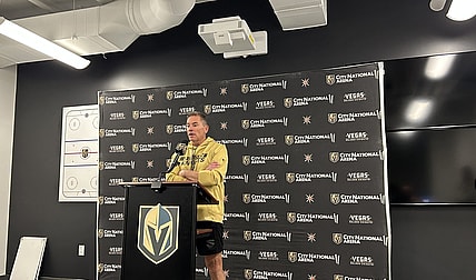 Vegas Golden Knights head coach Bruce Cassidy speaks with the media 12/1/2025
