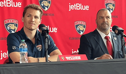Matthew Tkachuk Florida Panthers The Florida Panthers welcomed new star forward Matthew Tkachuk to FLA Live Arena on Monday afternoon. — Photo @GeorgeRichards