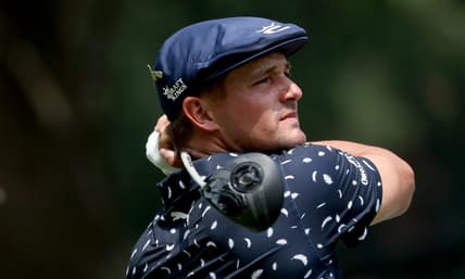 Bryson DeChambeau watches his tee shot of on the par 4, Hole No. 5 during the final round of the World Golf Championships FedEx-St. Jude Invitational on Sunday, August 8, 2021, at TPC Southwind in Memphis, Tenn.

Done Jrca8239