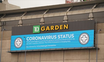 Boston Celtics arena TD Garden amid COVID-19 pandemic.