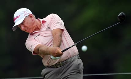 Scott Parel sends his ball down the No. 8 fairway during the third round of the Bridgestone Senior Players Championship at Firestone Country Club on Saturday, June 26, 2021, in Akron, Ohio.

Bridge R3 14