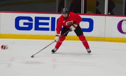 Vegas Golden Knights Mark Stone Practice (Photo- Owen Krepps, Vegas Hockey Now)
