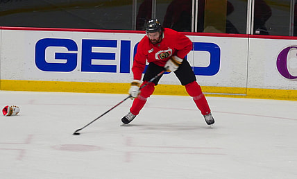 Vegas Golden Knights Mark Stone Practice (Photo- Owen Krepps, Vegas Hockey Now)