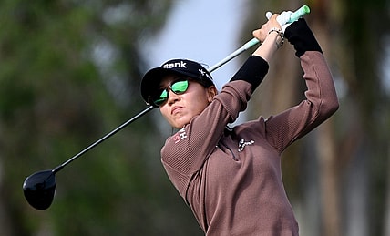 Lydia Ko tees off on the 9th hole during the second round of 2022 CME Group Tour Golf Championship at the Tiburon Golf Club in Naples on Friday, Nov. 18, 2022.

Dsc 2974