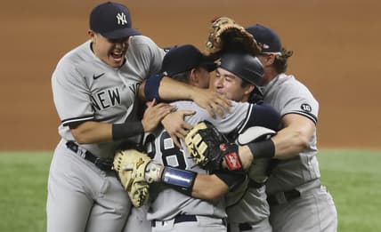MLB pitcher Corey Kluber of the New York Yankees throws no-hitter