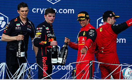 May 8, 2022; Miami Gardens, Florida, USA;  races during the Miami Grand Prix at Miami International Autodrome. Mandatory Credit: John David Mercer-USA TODAY Sports