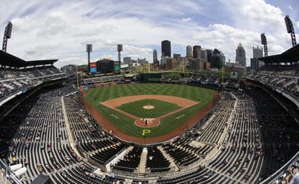 May 27, 2021; Pittsburgh, Pennsylvania, USA;  General view as the Chicago Cubs bat against the Pittsburgh Pirates during the fifth inning at PNC Park. Mandatory Credit: Charles LeClaire-USA TODAY Sports