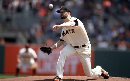 May 31, 2023; San Francisco, California, USA; San Francisco Giants starting pitcher Alex Wood (57) delivers a pitch against the Pittsburgh Pirates during the first inning at Oracle Park. Mandatory Credit: D. Ross Cameron-USA TODAY Sports