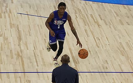 May 18, 2022; Chicago, IL, USA;Terquavion Smith participates during the NBA Draft Combine at Wintrust Arena. Mandatory Credit: David Banks-USA TODAY Sports