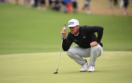 May 21, 2022; Tulsa, OK, USA;  Mito Pereira on the 7th green during the third round of the PGA Championship golf tournament at Southern Hills Country Club. Mandatory Credit: Orlando Ramirez-USA TODAY Sports