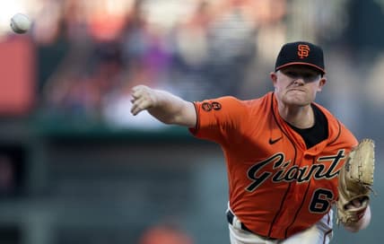 Jul 28, 2023; San Francisco, California, USA; San Francisco Giants starting pitcher Logan Webb (62) delivers a pitch against the Boston Red Sox during the first inning at Oracle Park. Mandatory Credit: D. Ross Cameron-USA TODAY Sports