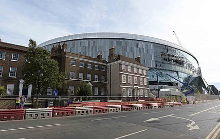 Oct 13, 2018; London, United Kingdom; General overall view of the construction site of the Tottenham Hotspur FC Stadium (White Hart Lane Stadium). The facility will feature a retractable grass field with an artificial surface underneath that would be used for NFL games. A minimum of two games per year will be played during a 10-year partnership between the NFL and the English Premier League team. Mandatory Credit: Kirby Lee-USA TODAY SportsSports