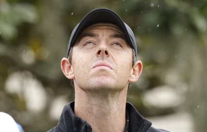 Mar 6, 2021; Orlando, Florida, USA; A light rain falls as Rory McIlroy prepares to hit his drive on the first hole during the third round of the Arnold Palmer Invitational golf tournament at Bay Hill Club & Lodge. Mandatory Credit: Reinhold Matay-USA TODAY Sports