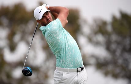 Jun 20, 2021; San Diego, California, USA; Brooks Koepka plays his shot from the second tee during the final round of the U.S. Open golf tournament at Torrey Pines Golf Course. Mandatory Credit: Orlando Ramirez-USA TODAY Sports