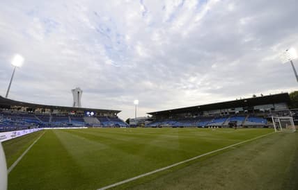 Aug 27, 2021; Montreal, Quebec, CAN; General view of the pitch before the game between the Toronto FC and CF Montreal at Stade Saputo. Mandatory Credit: Eric Bolte-USA TODAY Sports