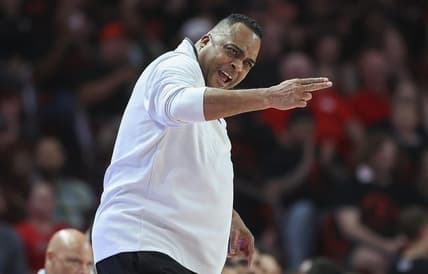 Feb 22, 2023; Houston, Texas, USA; Tulane Green Wave head coach Ron Hunter reacts after a play during the first half against the Houston Cougars at Fertitta Center. Mandatory Credit: Troy Taormina-USA TODAY Sports