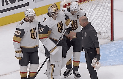 Vegas Golden Knights goalie Laurent Brossoit injured in Game 3 vs. Edmonton Oilers