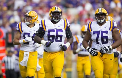 LSU offensive tackle Toby Weathersby