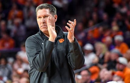 Feb 4, 2023; Clemson, South Carolina, USA; Clemson Head Coach Brad Brownell during the second half with Miami at Littlejohn Coliseum in Clemson, S.C. Saturday, Feb. 4, 2023.  Mandatory Credit: Ken Ruinard-USA TODAY Sports