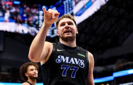 Dec 6, 2023; Dallas, Texas, USA; Dallas Mavericks guard Luka Doncic (77) reacts during the second quarter against the Utah Jazz at American Airlines Center. Mandatory Credit: Kevin Jairaj-USA TODAY Sports