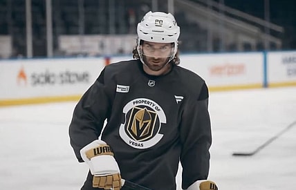 Brandon Saad practices with the Vegas Golden Knights (Photo/Screenshot- Vegas Golden Knights via Twitter)